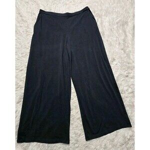 J. Jill Wearever Collection Blue Full Leg Cropped Wide Leg Pants Size Large